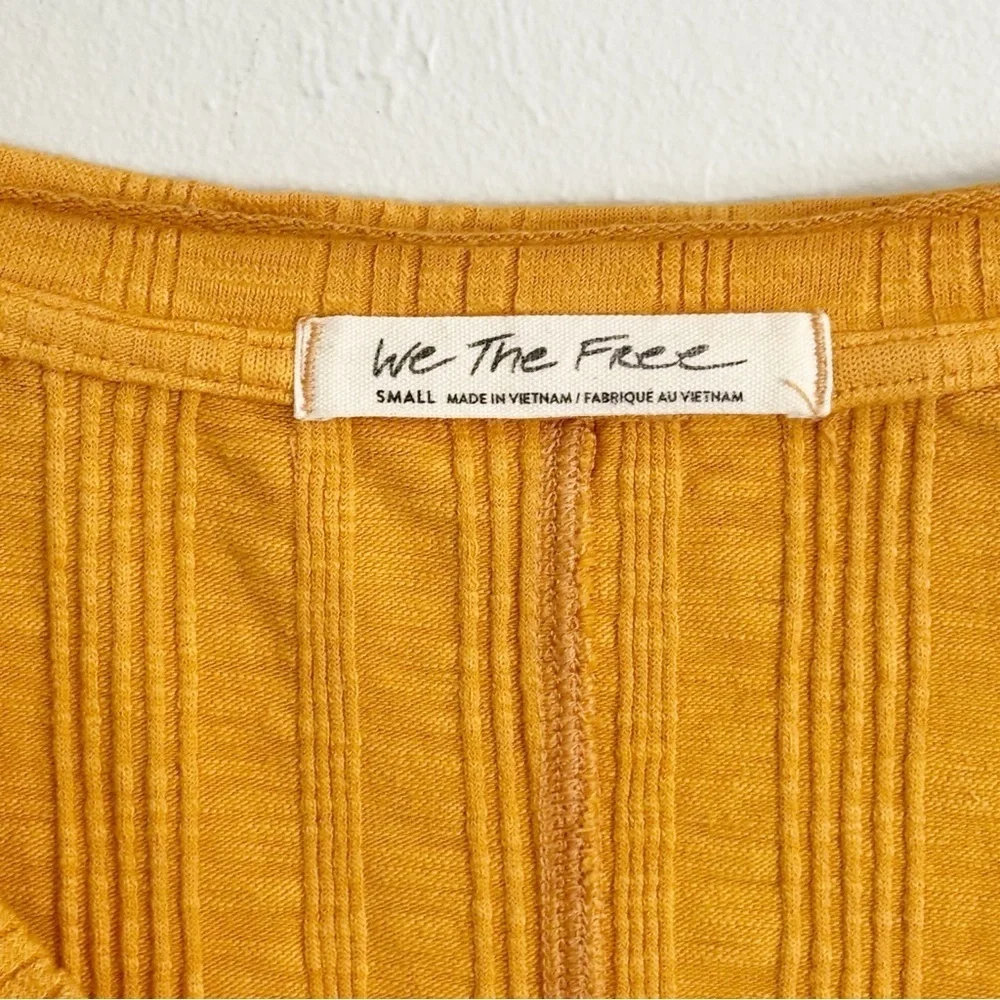 WE THE FREE PEOPLE Women’s Gold Combo BIG SUR Ribbed Tie Dye Long Slv Tee Size S
